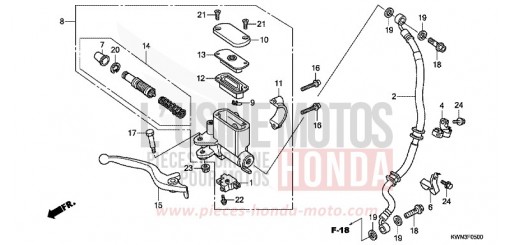 FR. BRAKE MASTER CYLINDER (WW125EX2A/EX2B) WW125EX2A de 2010